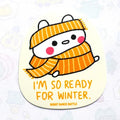Keep Warm Bunny Scarf Vinyl Sticker