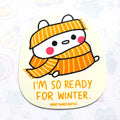 Keep Warm Bunny Scarf Vinyl Sticker