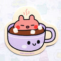 Keep Warm Bunny Hot Chocolate Vinyl Sticker