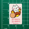 Keep Warm Bunny Fire Log Vinyl Sticker