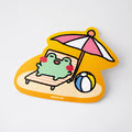 Froggy Sunbathing Summer Vinyl Sticker