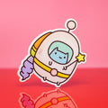 Commander Kitty Space Suit Sticker