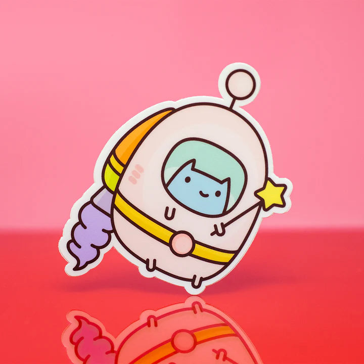 Commander Kitty Space Suit Sticker