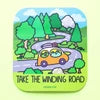 Take The Winding Road Frog Vinyl Sticker