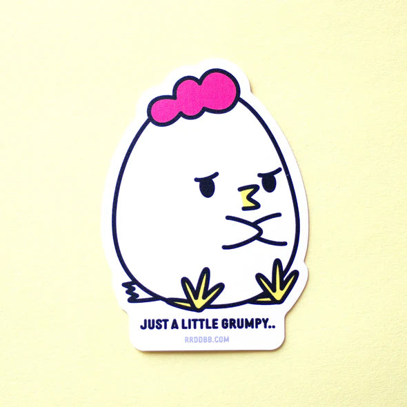 Sitting Grumpy Chicken Sticker