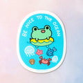 Be Nice To The Ocean Frog Sticker