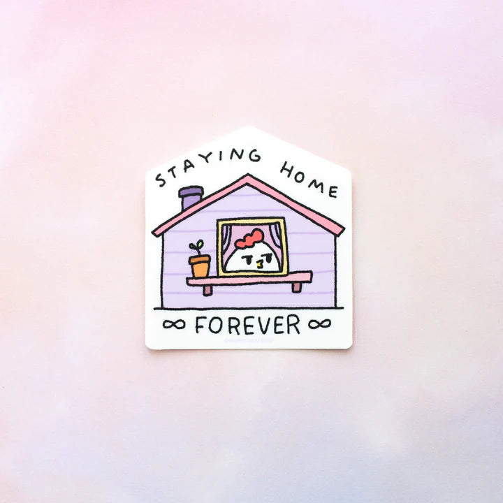 Grumpy Chicken Stays Home Sticker