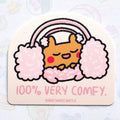 Keep Warm Bunny Double Ear Muffs Vinyl Sticker