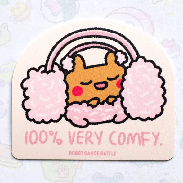 Keep Warm Bunny Double Ear Muffs Vinyl Sticker