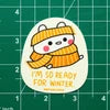 Keep Warm Bunny Scarf Vinyl Sticker