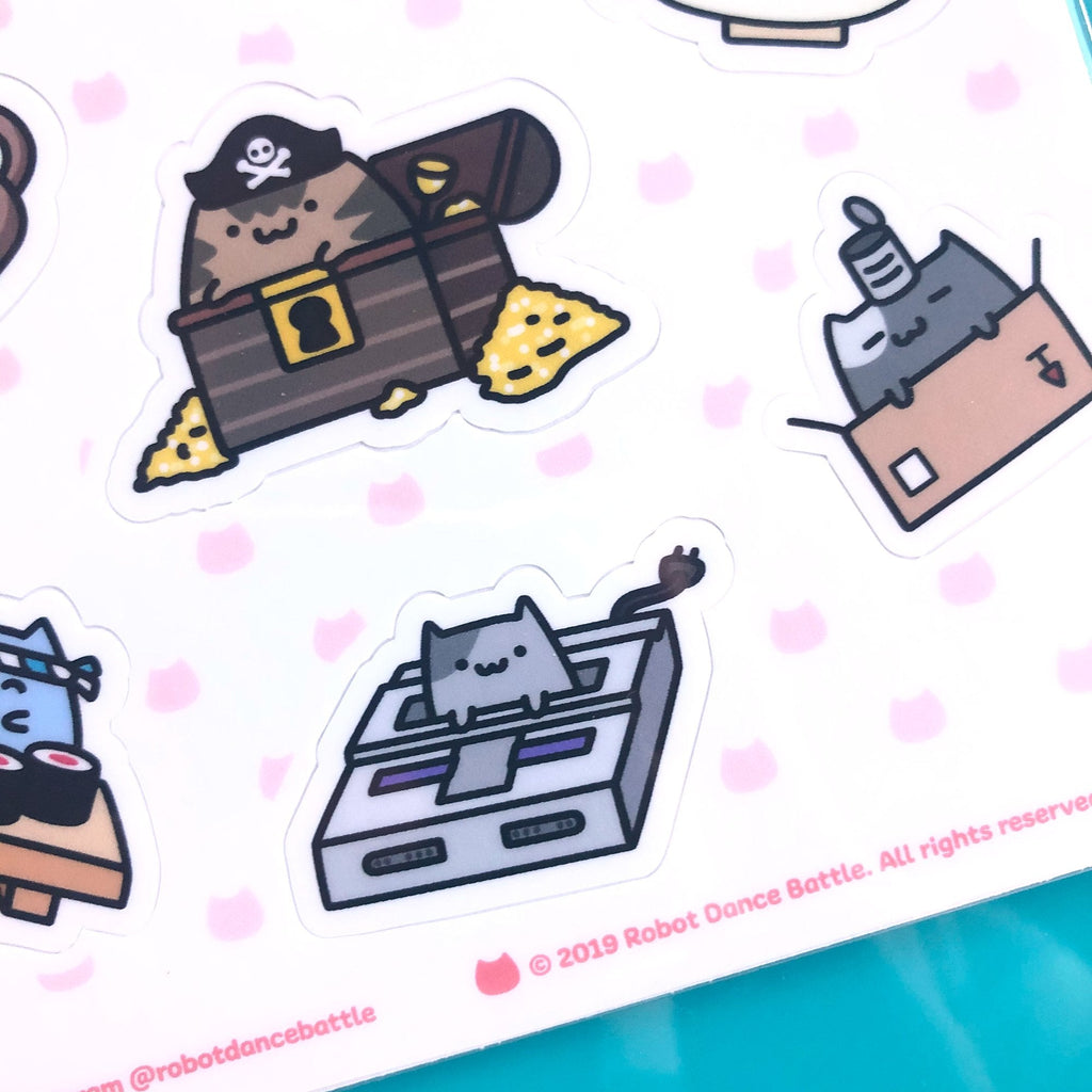 Ohayo-Neko Sticker Set