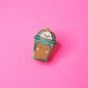 Iced Latte Coffee Cat Enamel Pin