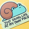 Lazy Snail Frog Sticker