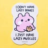 Lazy Muscles Bunny Sticker