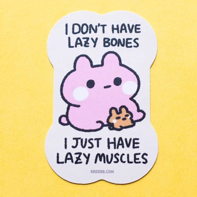 Lazy Muscles Bunny Sticker