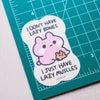 Lazy Muscles Bunny Sticker