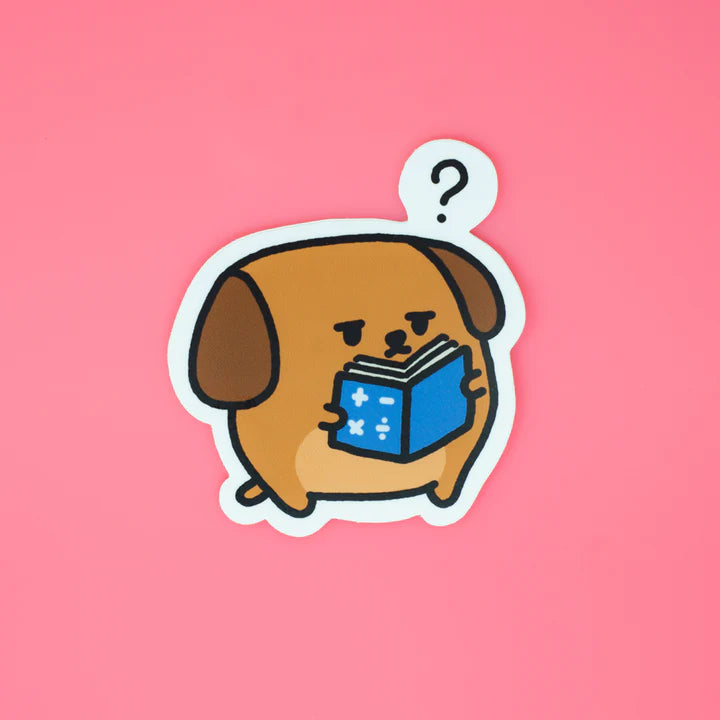 Mocha Doggo Sticker - Math is hard