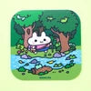 Bunny Hiking In Forest Vinyl Sticker