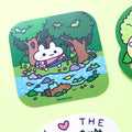 Bunny Hiking In Forest Vinyl Sticker