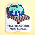 Bizness Frog Relaxation Vinyl Sticker