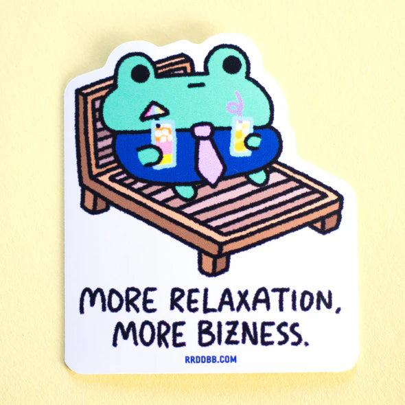 Bizness Frog Relaxation Vinyl Sticker