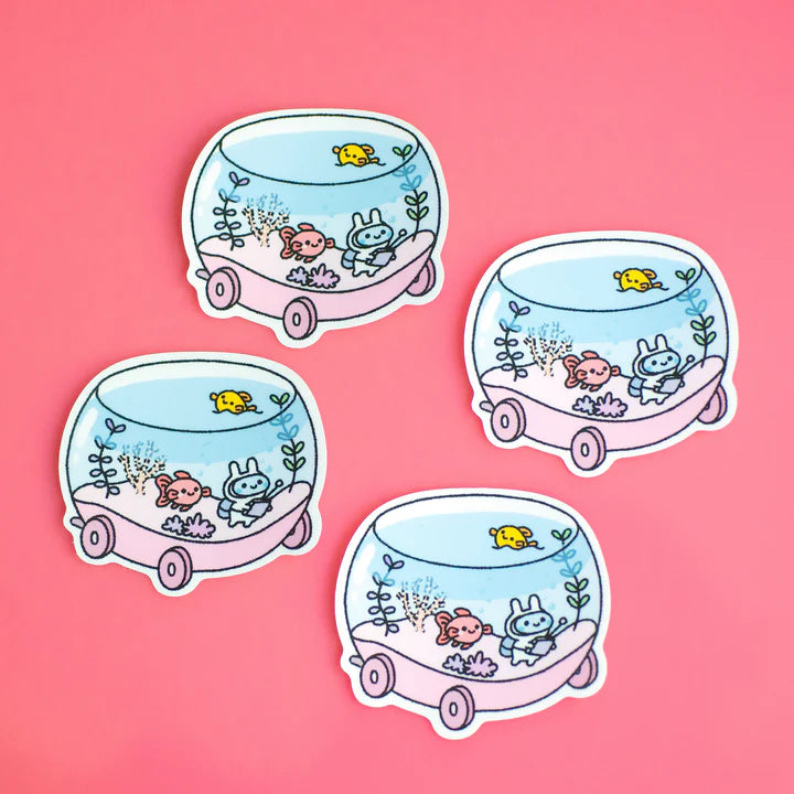 Miki The Bunny Aquarium Car Sticker