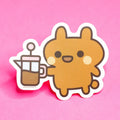 Bunny With French Press Sticker