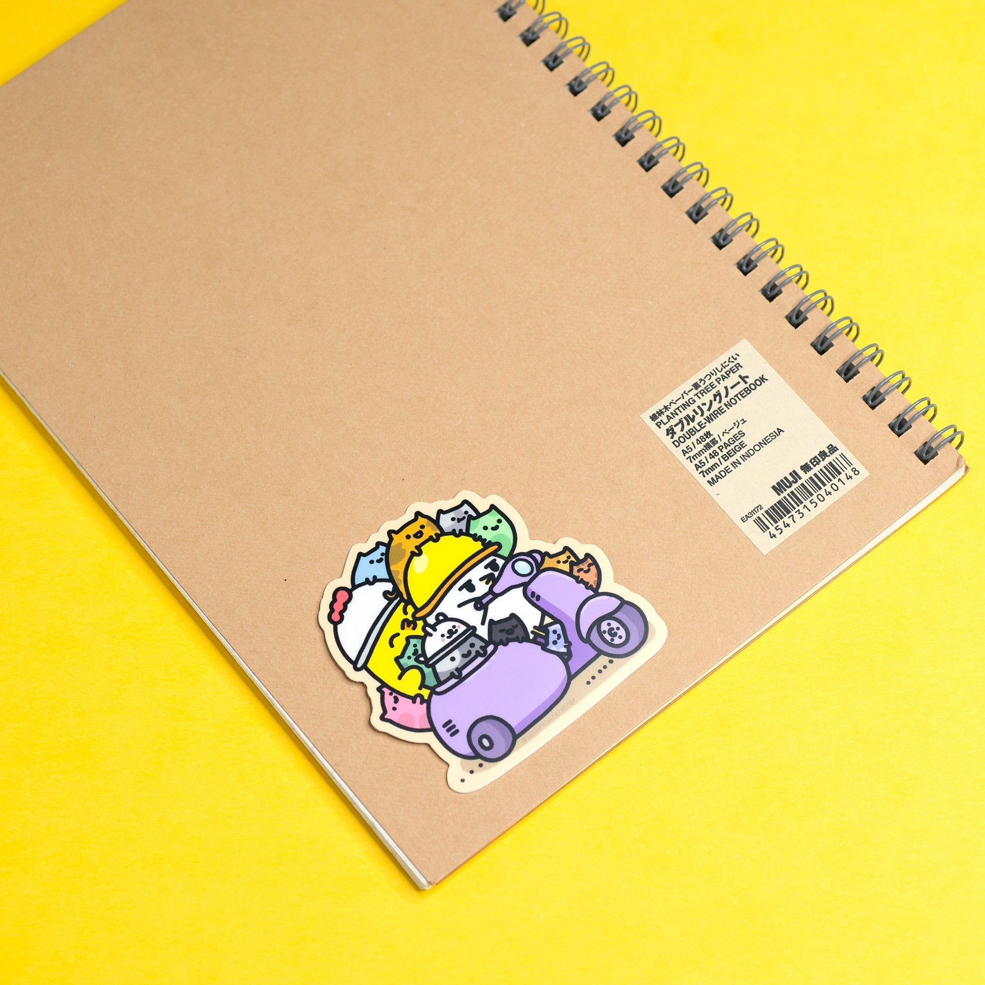 Grumpy Chicken Scooter and Cats Sticker