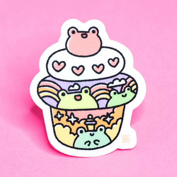 Frog Cupcake Sticker